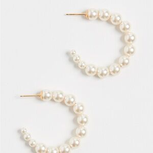 Elegant Pearl Hoop Earrings - Chan Lu